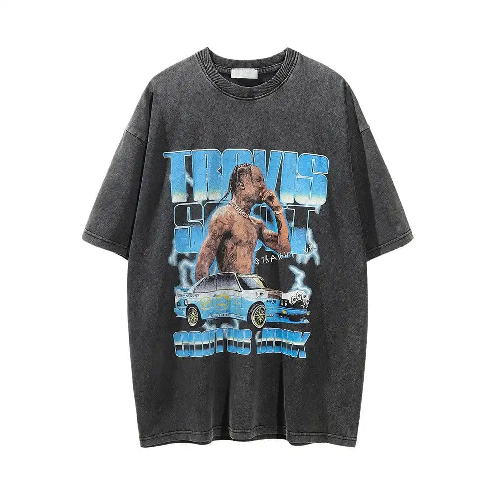 2024Vintage Washed Tshirts Anime T Shirt Harajuku Oversize