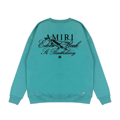 Amiri Long Sleeved Shirt Fashion Brand Crew Sweatshirts round Neck Sweater