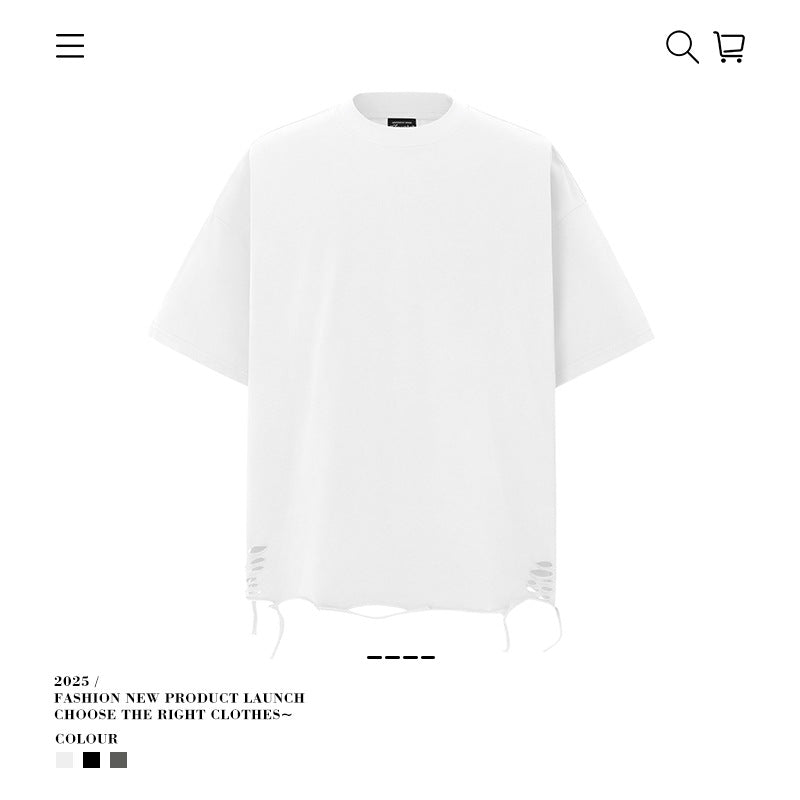 American vintage street T-shirt cotton men loose summer