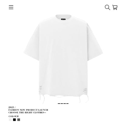 American vintage street T-shirt cotton men loose summer