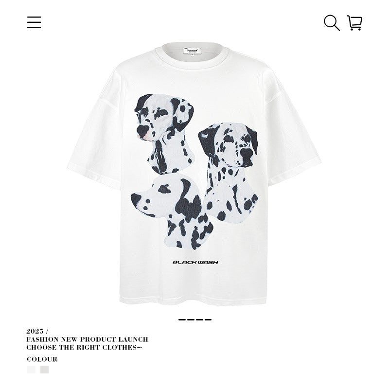 American vintage street T-shirt vintage cotton men and women summer