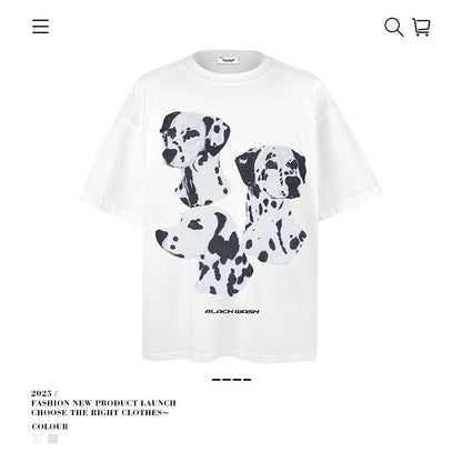 American vintage street T-shirt vintage cotton men and women summer