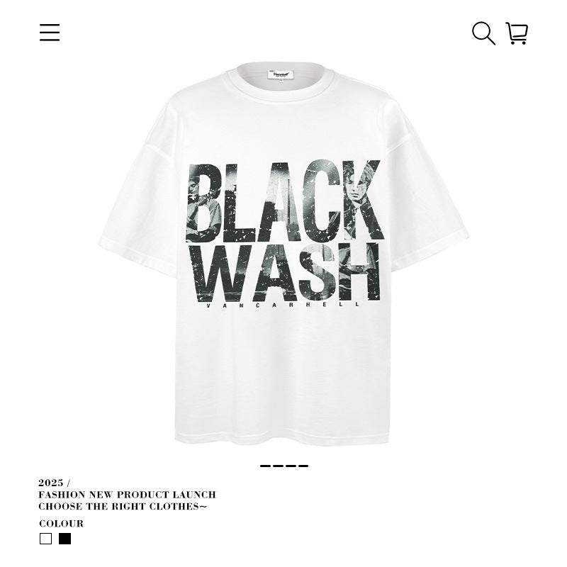 American vintage street T-shirt vintage cotton summer boys