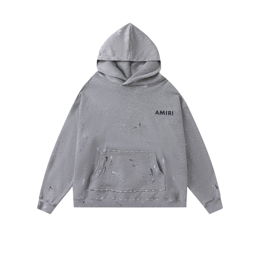 Amiri Hoodie AMI Letter Loose Hooded Sweater for Men and Women
