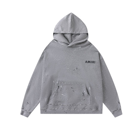 Amiri Hoodie AMI Letter Loose Hooded Sweater for Men and Women