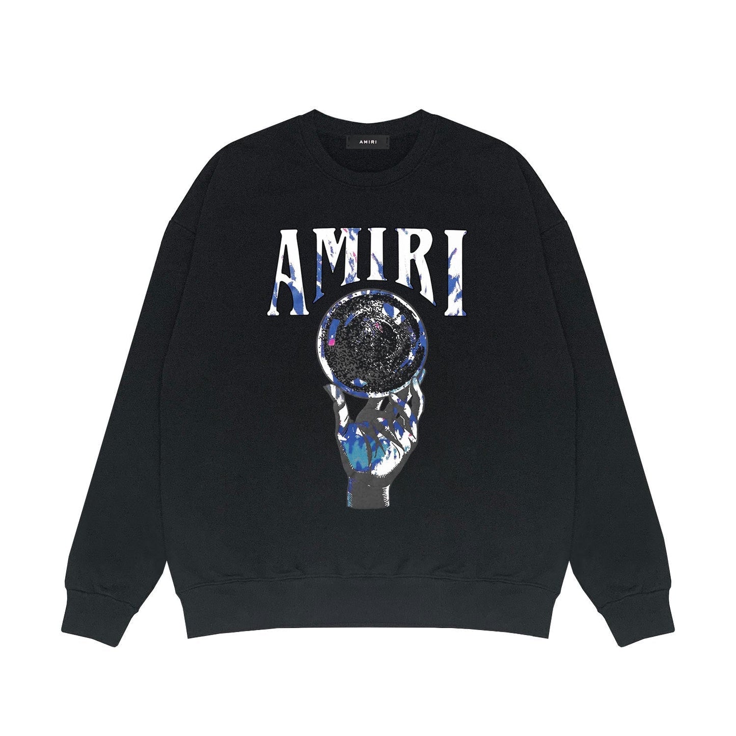 Amiri Long-Sleeve Shirt Personality Printed Crew Neck Sweatshirt