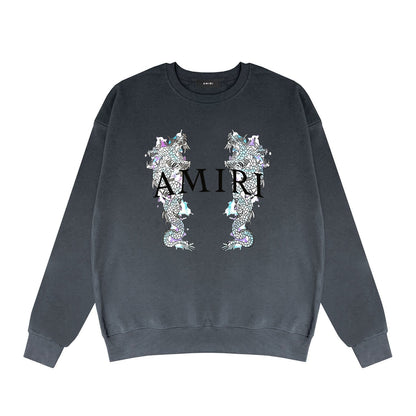 Amiri Long Sleeve Shirt Crew Sweatshirts Crew Neck Sweater