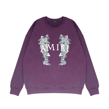 Amiri Long Sleeve Shirt Crew Sweatshirts Crew Neck Sweater