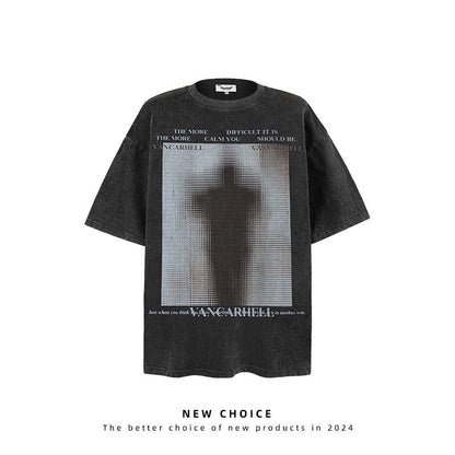 American vintage street T-shirt men's loose top