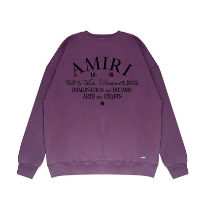 Amiri Long Sleeved Shirt Fashion Brand Crew Sweatshirts round Neck Sweater