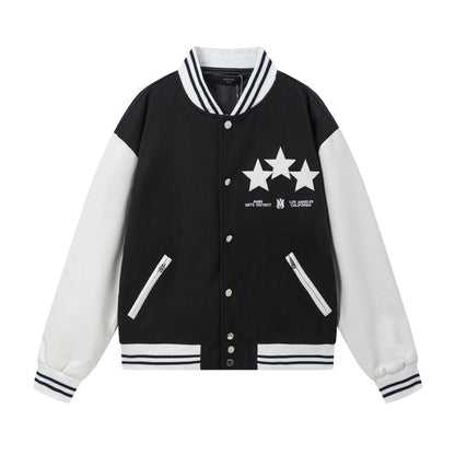 Amiri Jacket AMI Pattern Lapel Baseball Jacket for Men and Women