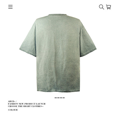 American vintage street T-shirt pure cotton retro men's and women's summer loose