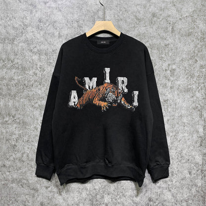 Amiri Long Sleeved Shirt Fashion Brand Crew Sweatshirts round Neck Sweater