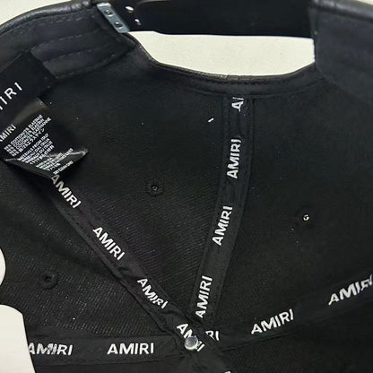 Amiri hat embroidery leather