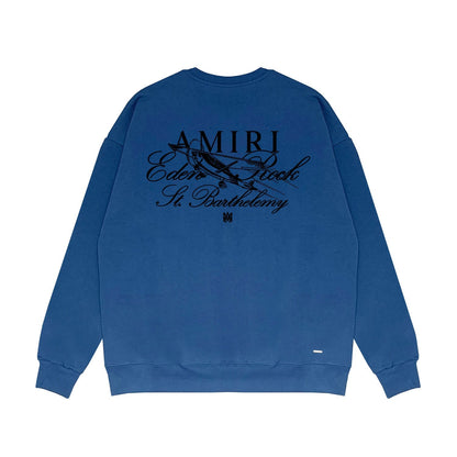 Amiri Long Sleeved Shirt Fashion Brand Crew Sweatshirts round Neck Sweater