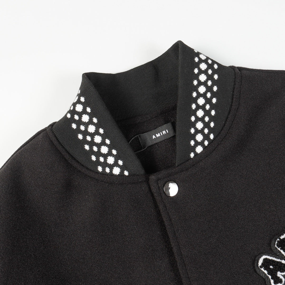 Amiri Jacket Autumn/Winter AMI logo embroidered jacket baseball jersey for men and women