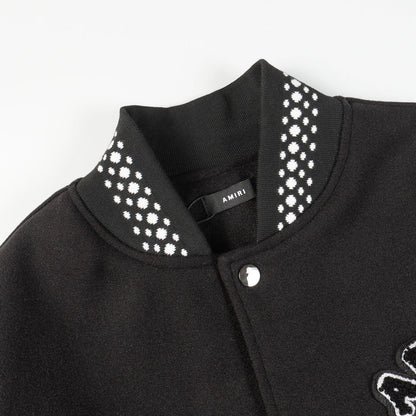 Amiri Jacket Autumn/Winter AMI logo embroidered jacket baseball jersey for men and women
