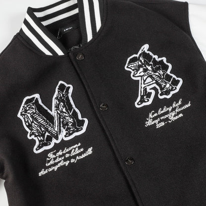 Amiri Jacket AMI Angel Ares Baseball Jacket Jacket Men's and Women's