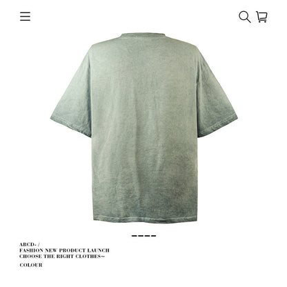 American vintage street T-shirt pure cotton retro men's and women's summer loose