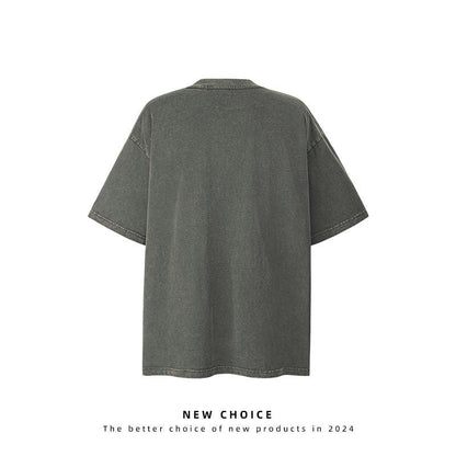 American vintage street T-shirt retro men loose summer