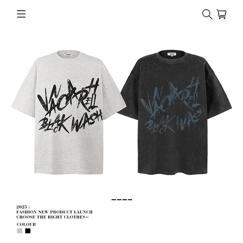 American vintage street T-shirt vintage cotton summer boys