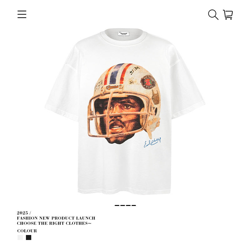 American vintage street T-shirt vintage summer men's loose