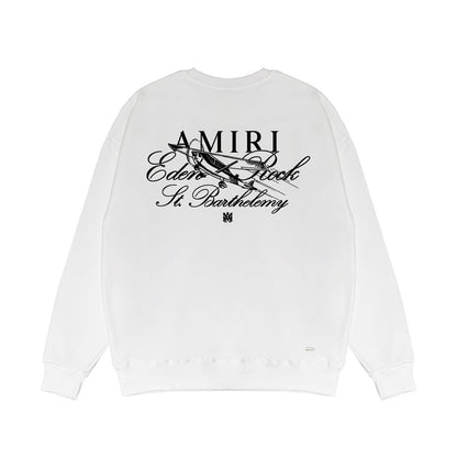 Amiri Long Sleeved Shirt Fashion Brand Crew Sweatshirts round Neck Sweater