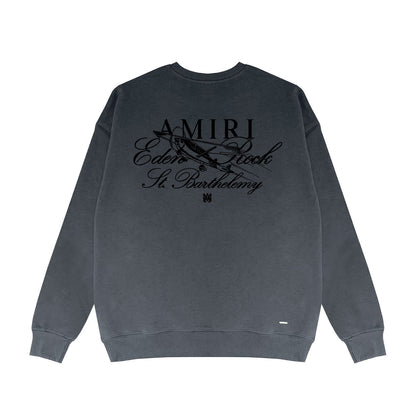 Amiri Long Sleeved Shirt Fashion Brand Crew Sweatshirts round Neck Sweater