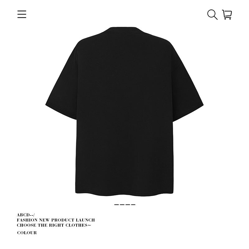 American vintage street T-shirt pure cotton men's and women's summer loose
