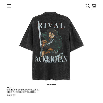 American vintage street T-shirt pure cotton men's and women's summer loose