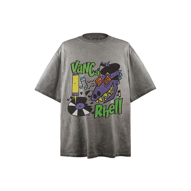American vintage street T-shirt vintage men's summer loose
