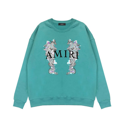 Amiri Long Sleeve Shirt Crew Sweatshirts Crew Neck Sweater