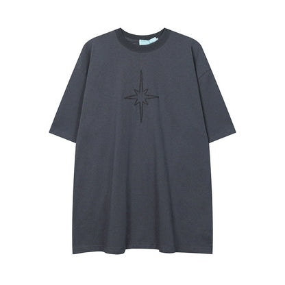 After Prom Shirt Women Summer Letter Print High Street Fashion Brand Short Sleeve round Neck Pure Cotton Loose T-shirt