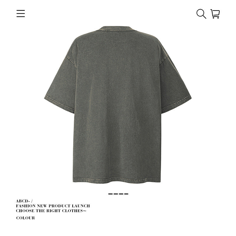 American vintage street T-shirt cotton character print men and women summer loose