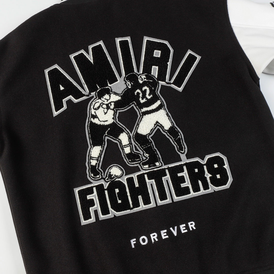 Amiri Jacket AMI Pattern Baseball Jacket Jacket Men's and Women's