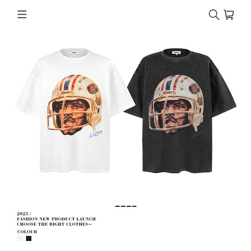 American vintage street T-shirt vintage summer men's loose