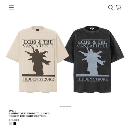 American vintage street T-shirt vintage cotton summer boys
