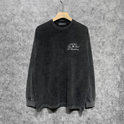 Amiri Long Sleeve Shirt Vintage T Shirt Washed and Worn Vintage Long Sleeve T-shirt