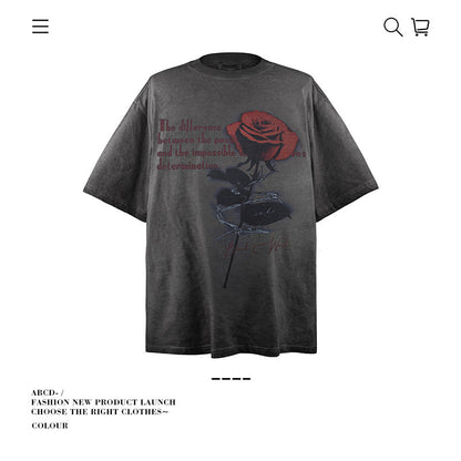 American vintage street T-shirt men's loose cotton