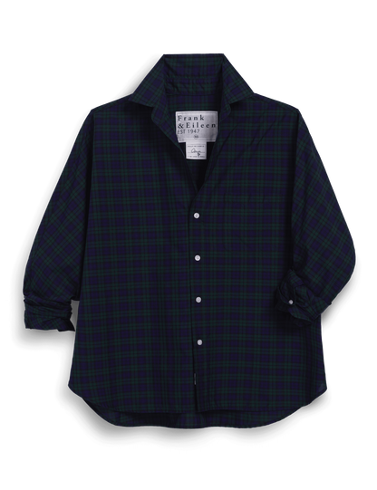 OONA Green and Blue with Black Plaid, Italian Cotton