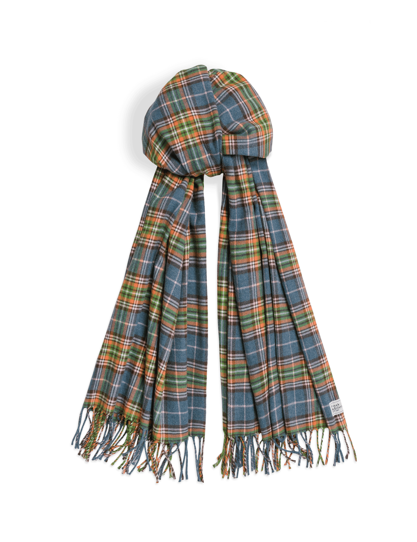 NOELLE Orange and Green with Blue Plaid