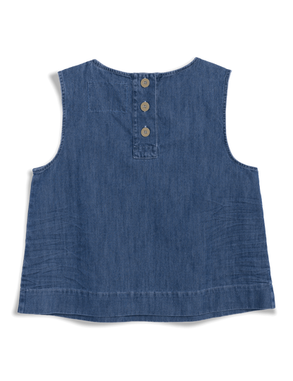 SHELLEY Distressed Indigo Wash, Famous Denim