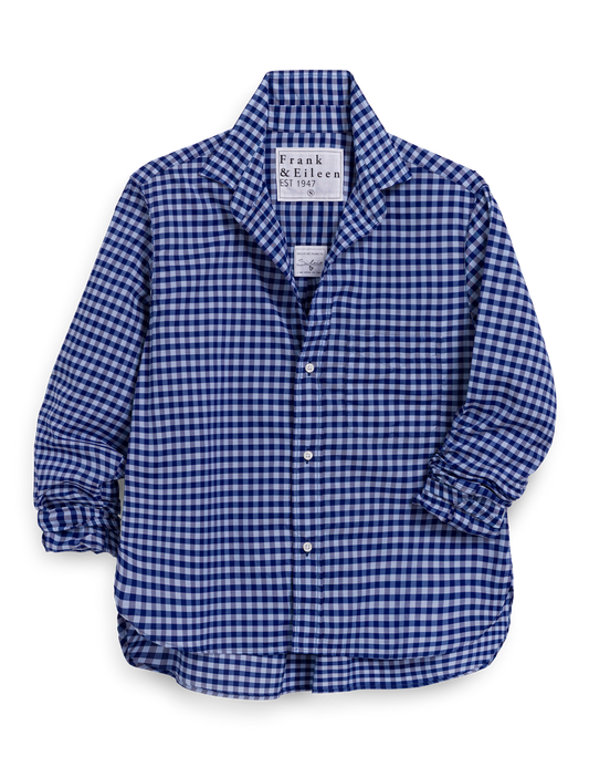 SILVIO Blue and Light Blue Check, Italian Classic Linen