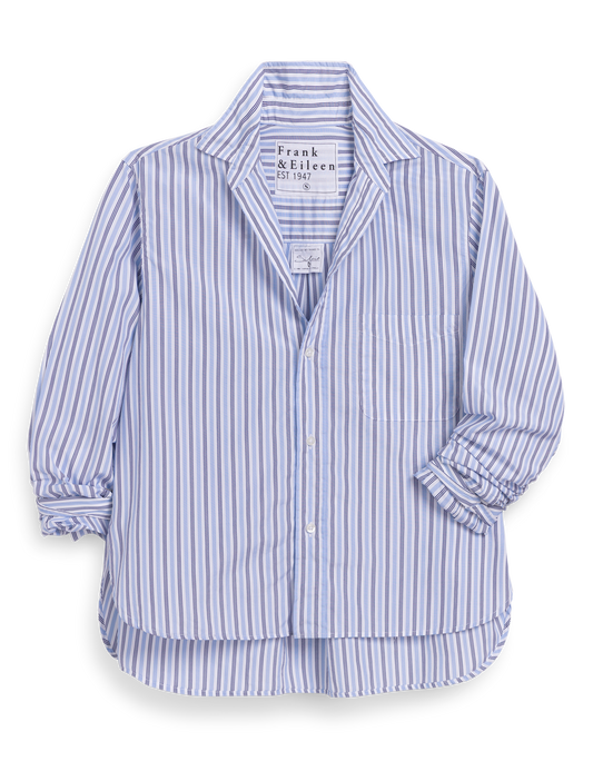 SILVIO Blue and Navy Multi Stripe, Italian Cotton