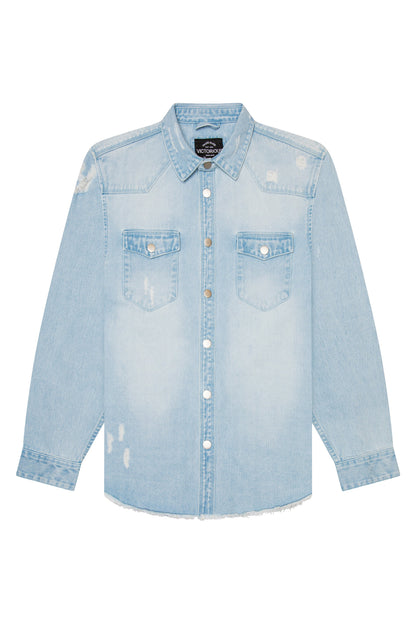Ripped Denim Overshirt