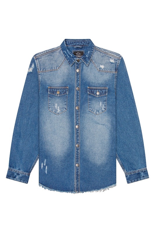 Ripped Denim Overshirt