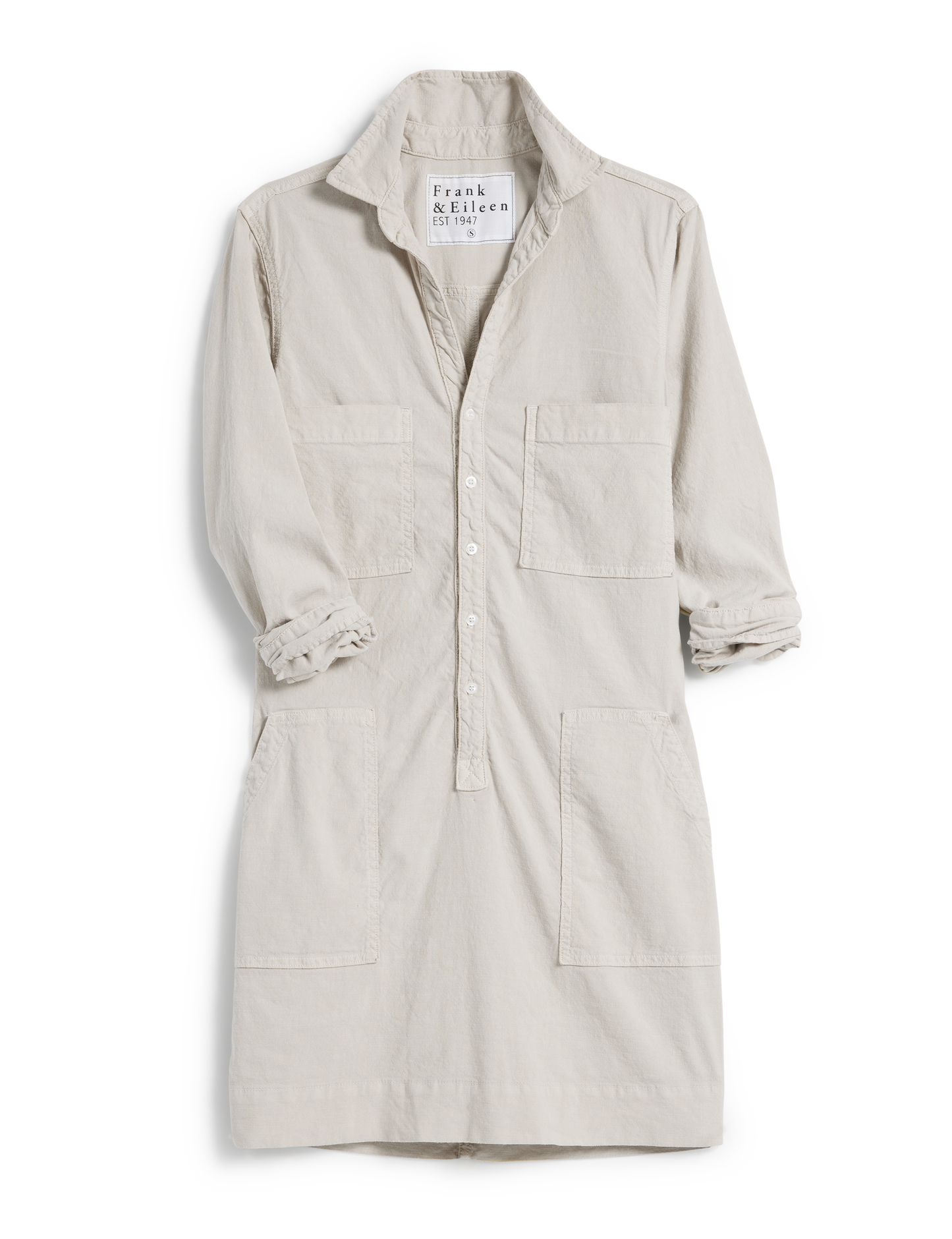 IRELAND DRESS Cement, Italian Performance Linen