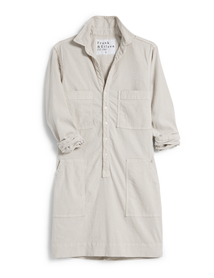 IRELAND DRESS Cement, Italian Performance Linen