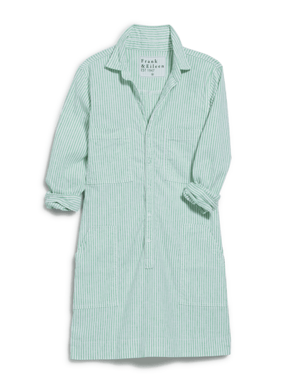 IRELAND DRESS Lime Stripe, Italian Performance Linen