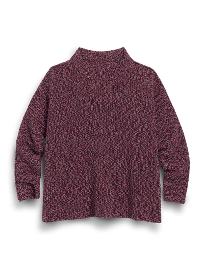 MONTECITO SWEATER Red and Navy Marl, Pure Italian Cotton